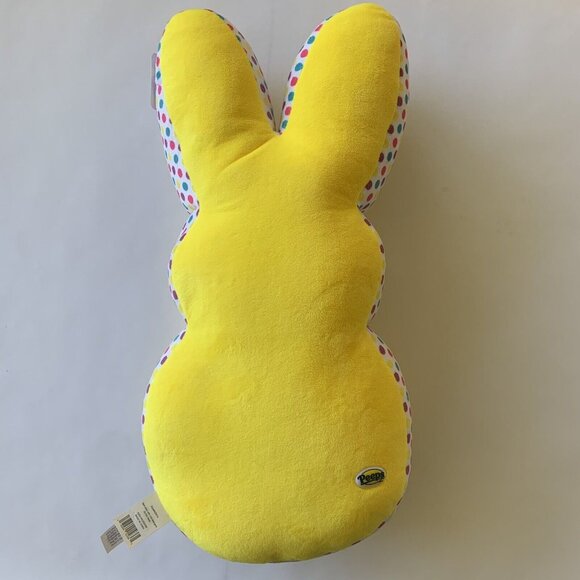 Huge Yellow Peeps Plush Stuffed  Easter Bunny w/ Rainbow Polka Dots Peep 17” 2PK - Picture 6 of 7